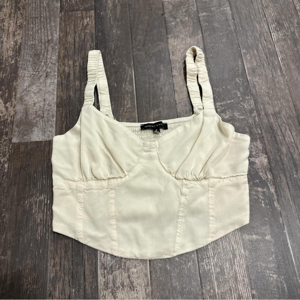 Kendall & Kylie Cream Crop Top